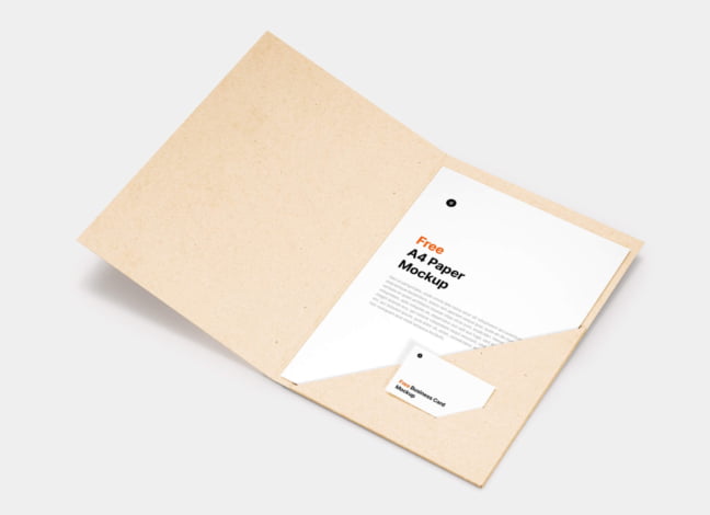 A4 Paper And Business Card Mockup Featured