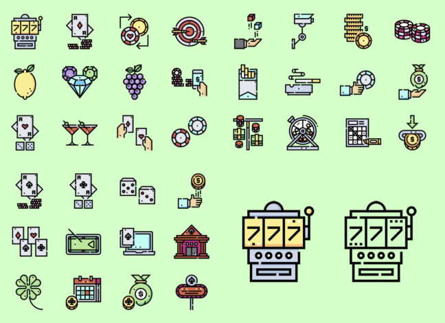 Casino 50 Icons In 2 Styles