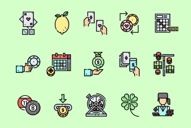 Casino 50 Icons In 2 Styles Featured