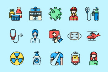 Emergencies: 50 icons 3 styles featured