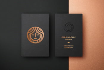 Foil Embossing Business Card Mockup Featured
