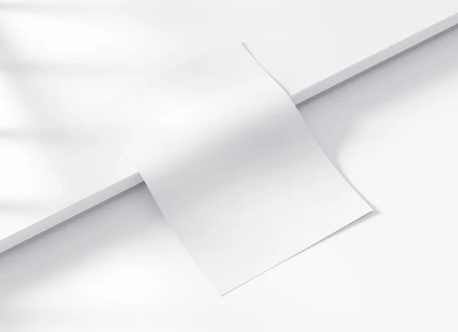 3D Curved A4 Paper Mockup