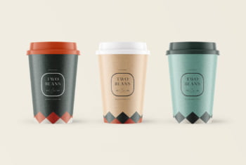 Coffee Cup Removable Straw Mockup