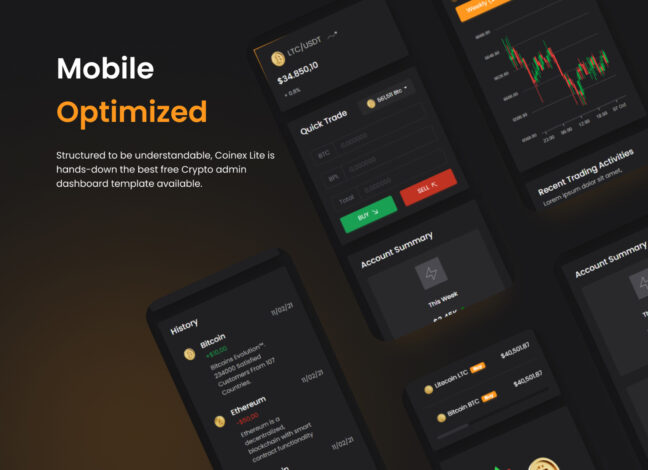 Coinex Lite Crypto Admin UI Kit