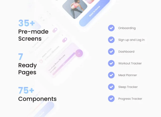 fitness app ui kit 2 Fitness App UI Kit