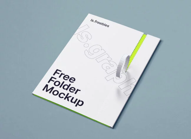 folder mockup with the perforation 1 Folder Mockup with the Perforation