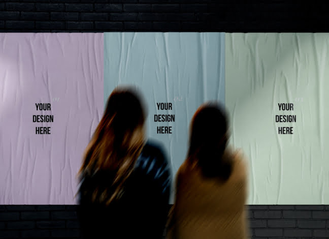 Glued Street Posters Mockup Featured