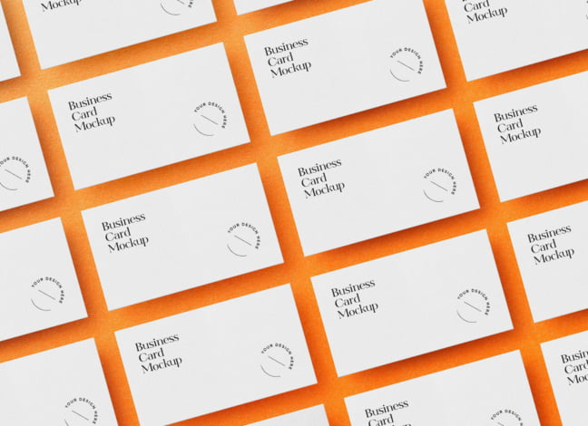Laid Out Business Cards Mockup Featured
