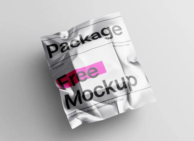 metallic package mockup 1 Metallic Package Mockup