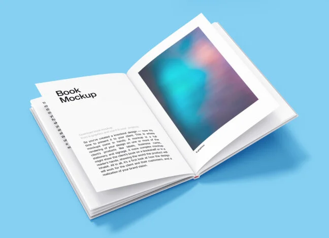 Open Hardcover Book Mockup