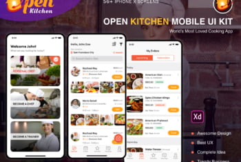 Open Kitchen Mobile iOS App UI Kit
