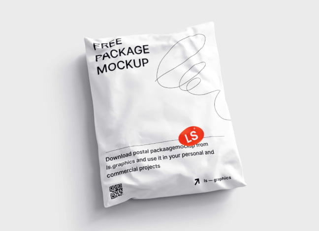 Plastic Postal Package Mockup