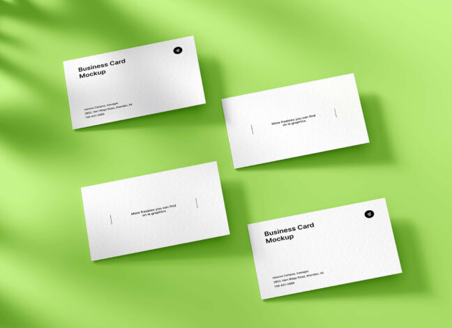 4 Finest Business Cards Mockup