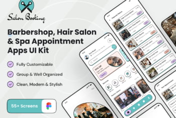 Barbershop Hair Salon App UI Kit