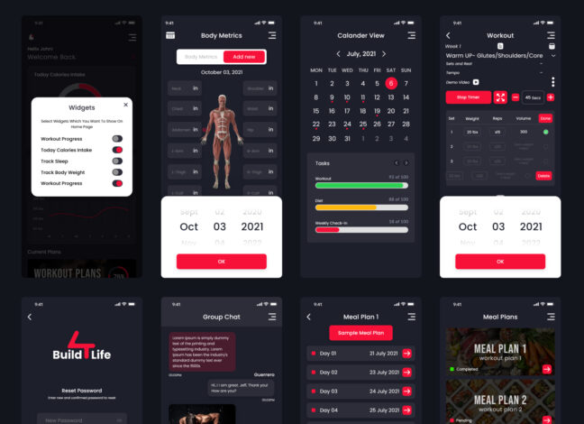 Build4Life: Fitness App UI Kit 2 Build4Life: Fitness App UI Kit 2