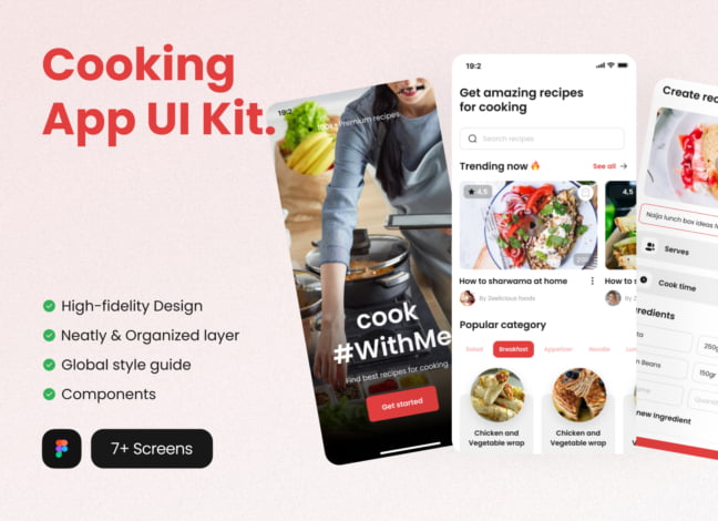 Delicate Cooking App UI Kit