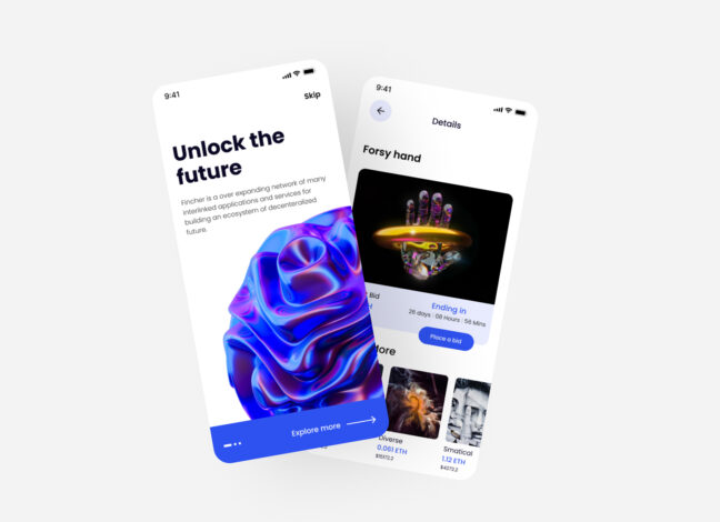 fincher nft marketplace app ui kit 3 Fincher: NFT Marketplace App UI Kit