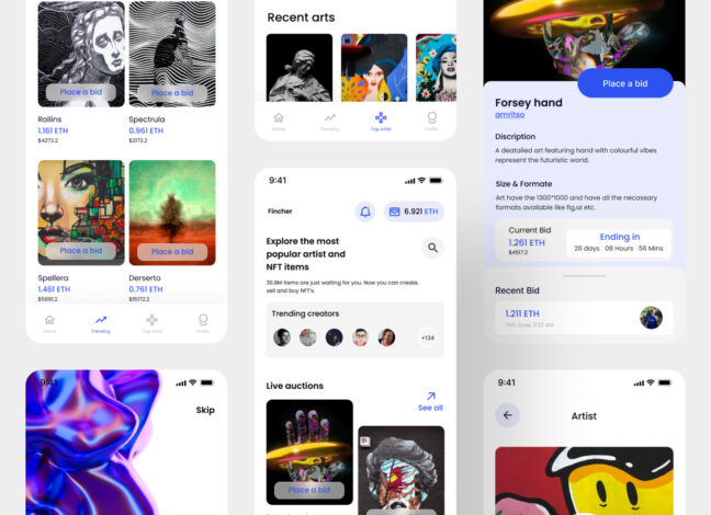 fincher nft marketplace app ui kit 5 Fincher: NFT Marketplace App UI Kit