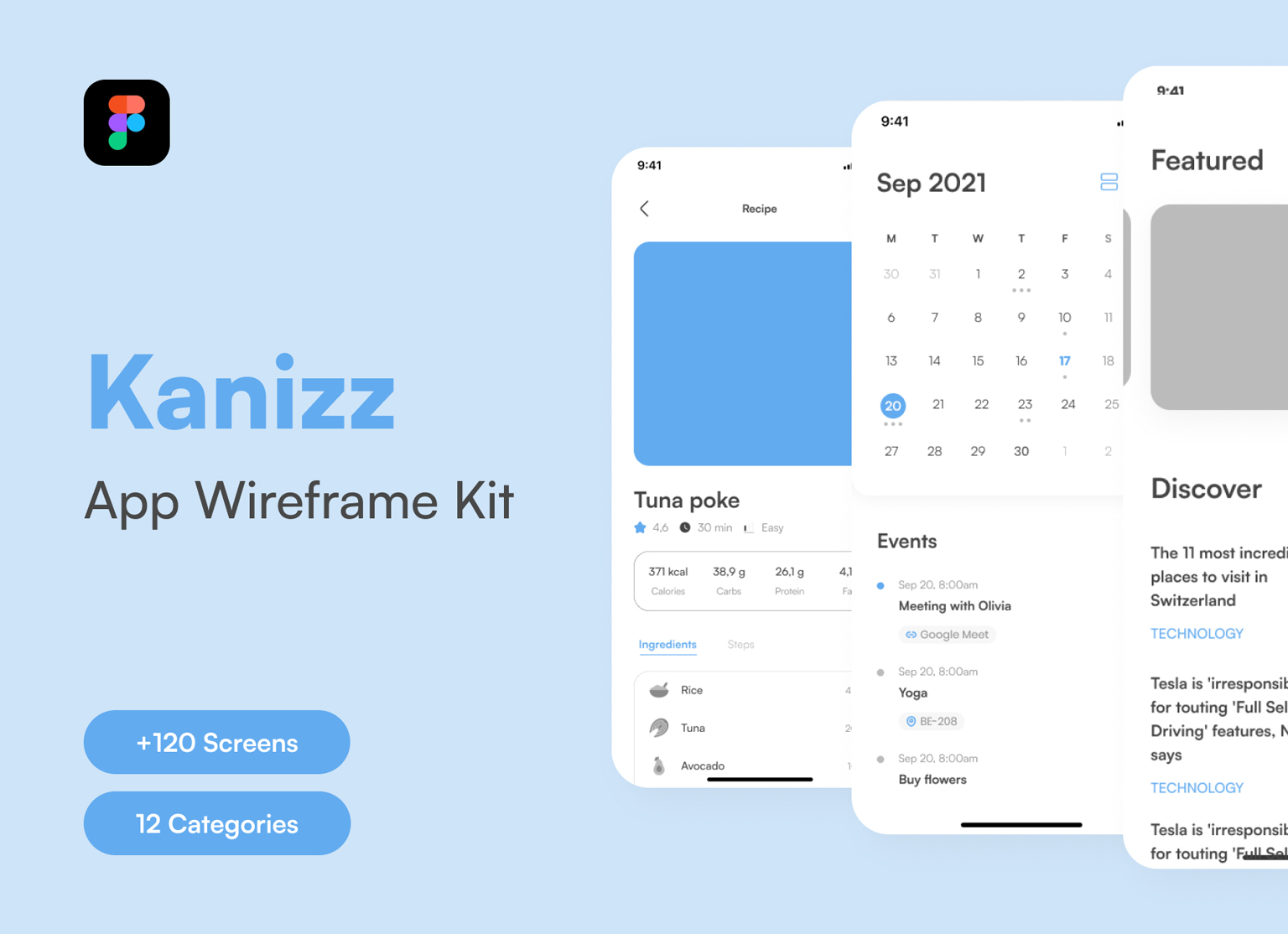 Kanizz: Ultimate App Wireframe Kit - GraphicsBunker