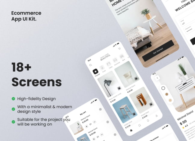 Furniture eCommerce App UI Kit 2