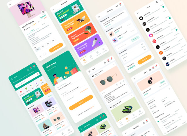 iOS Colorful Shopping App UI Kit 1