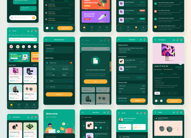 iOS Colorful Shopping App UI Kit 2 iOS Colorful Shopping App UI Kit 2