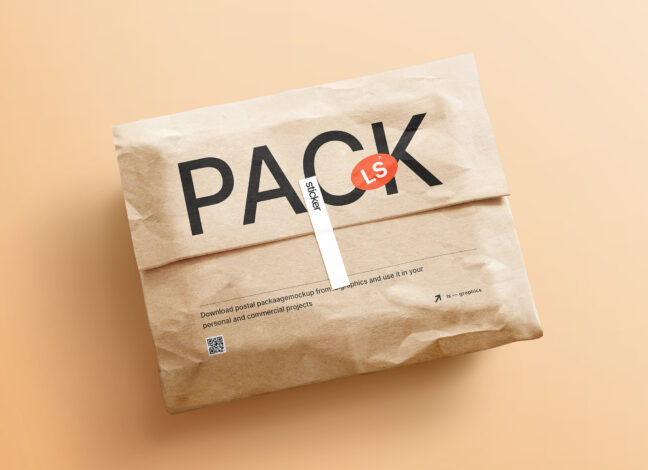 Kraft Paper Sticker Postal Package
