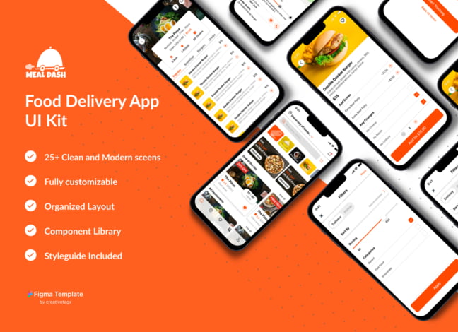 Meal Dash Food Delivery App UI Kit