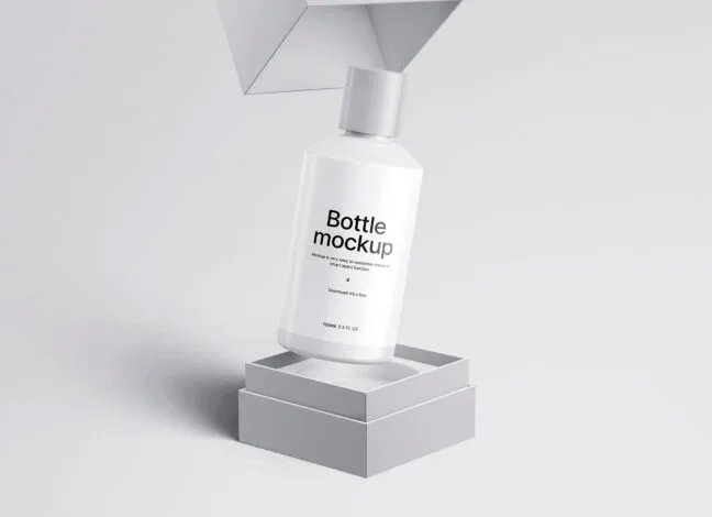 medium sized cosmetic bottle mockup Medium-sized Cosmetic Bottle Mockup