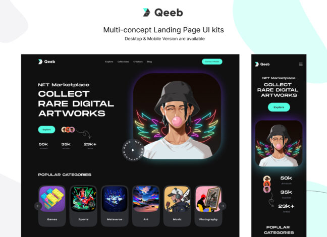 Multi-concept Landing Page UI Kit 2