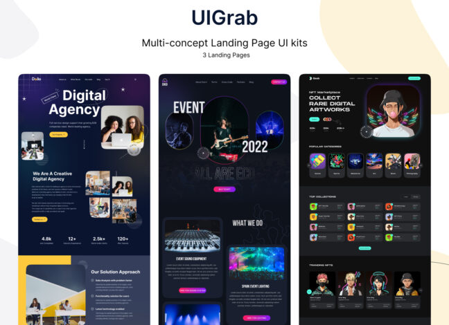 Multi-concept Landing Page UI Kit 3