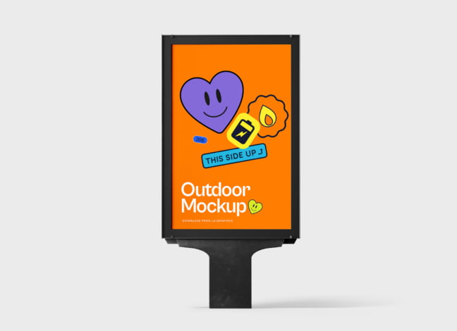 Outdoor Ad Stand Poster Mockup