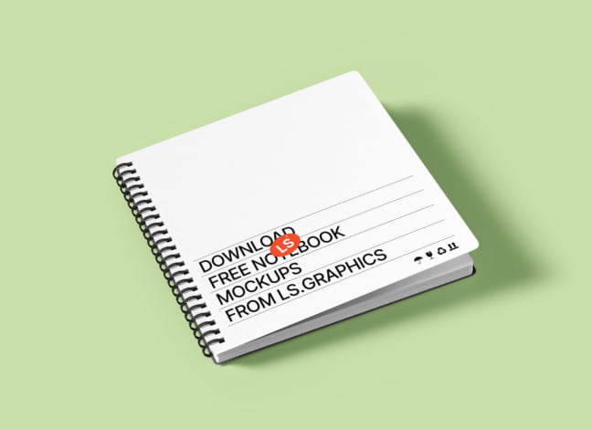 Rounded Square Spiral Notebook Mockup