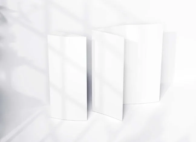trifold brochure standing mockup 1 Trifold Brochure Standing Mockup