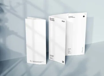 Trifold Brochure Standing Mockup