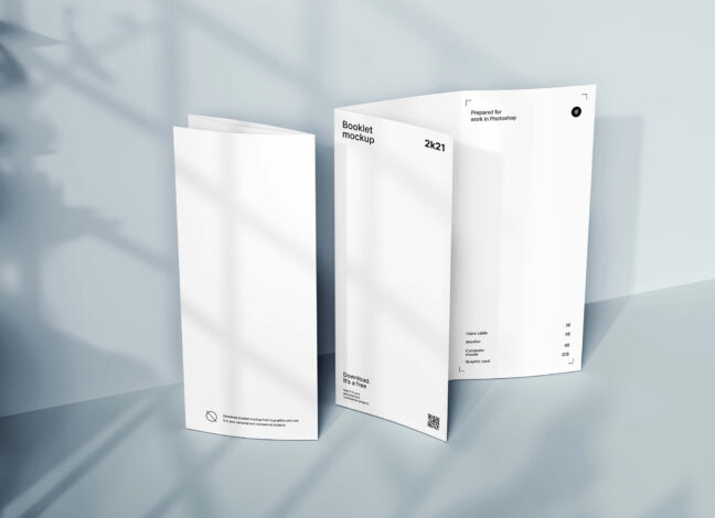 Trifold Brochure Standing Mockup