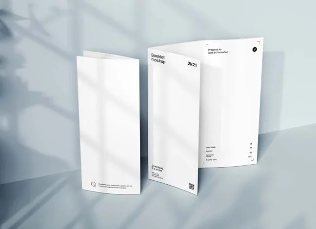 trifold brochure standing mockup Trifold Brochure Standing Mockup