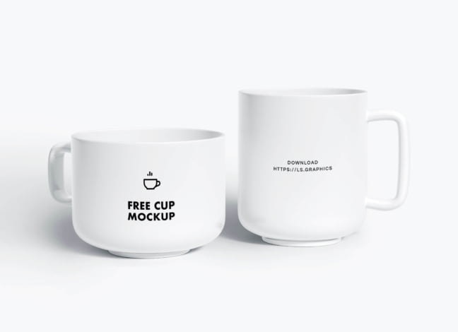Two Ceramic Tea Cups Mockup