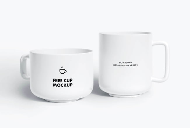 Two Ceramic Tea Cups Mockup