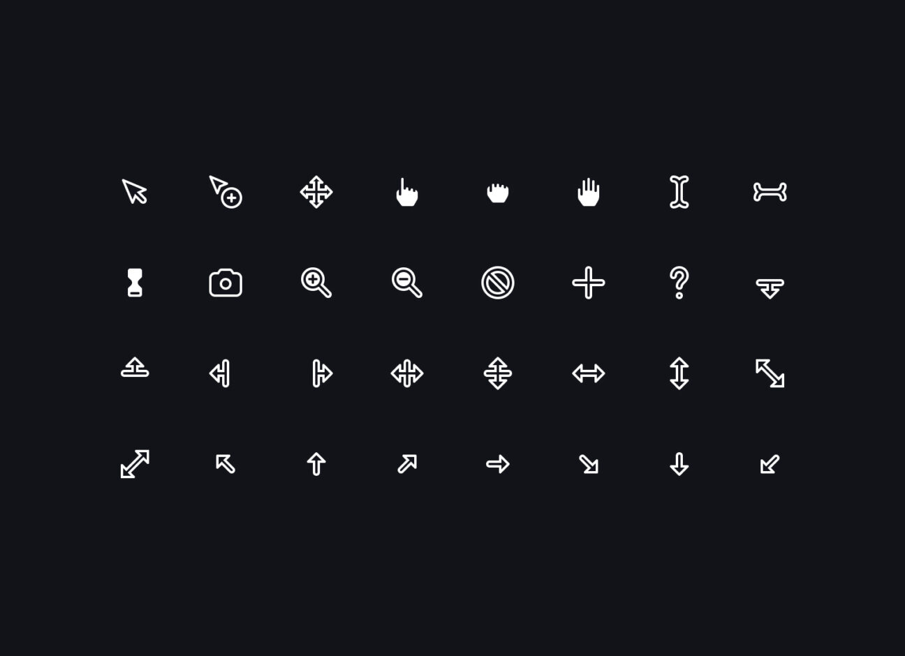 33 Universal Cursor Icons - GraphicsBunker