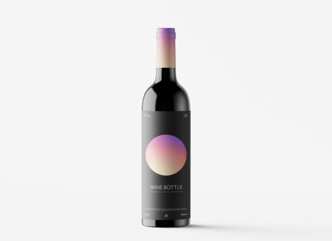 Black Wine Bottle Mockup
