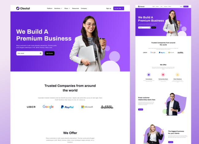 Business Landing Page Template 2