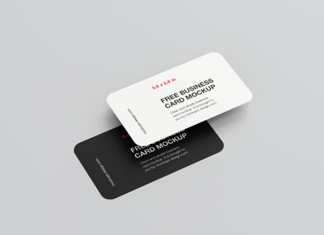 Rounded Business Card Mockup 1