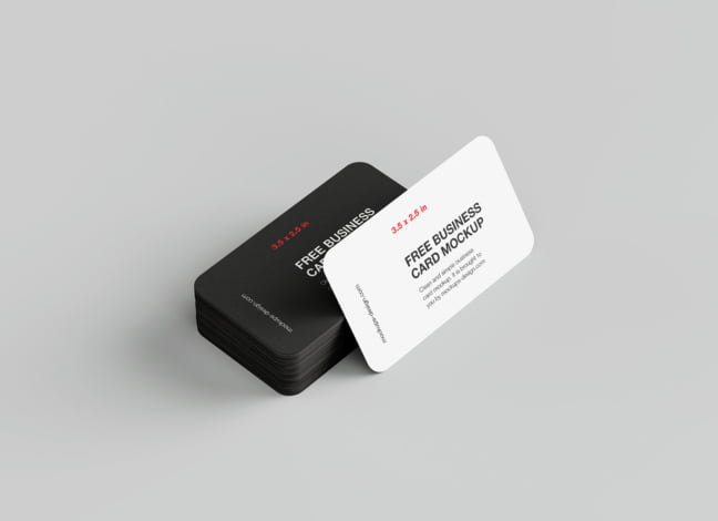 Rounded Business Card Mockup 3