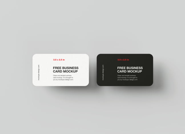Rounded Business Card Mockup 4