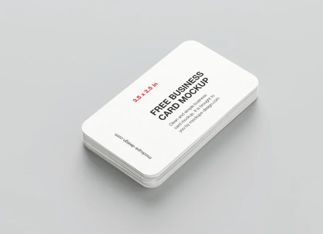 rounded business card mockup Rounded Business Card Mockup