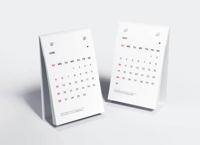 Simple Desk Calendars Mockup