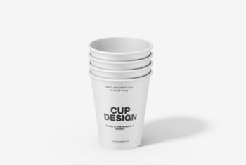Stack Paper Cups Mockup