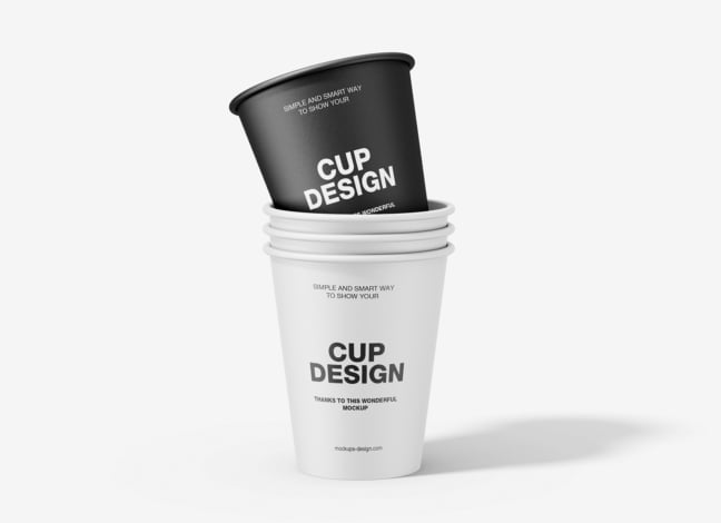 Stack Paper Cups Mockup 3