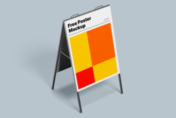 A-frame Poster Stand Mockup